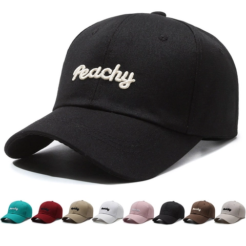 Cappellino Da Baseball Ricamato Peachy Cotone Protezione Solare Regolabile Sport All Aperto Versatile Uomo Donna