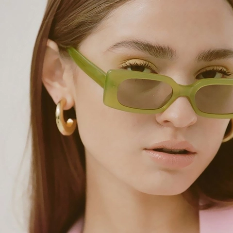 Retro Rectangular Sunglasses AC Lens PC Frame UV400 Protection Candy Colors Ins Fashion Eyewear For Men Women