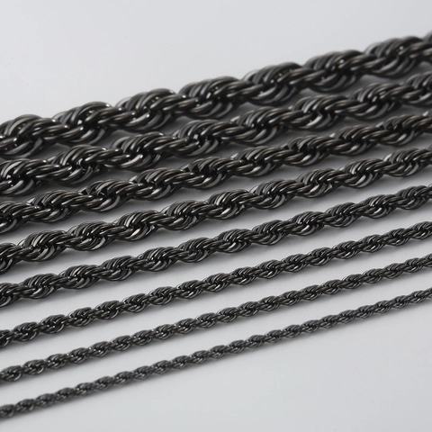 Minimalist Rope Chain Necklace Stainless Steel Fade Resistant Twisted Link Jewelry For Men And Women Versatile Ins Style