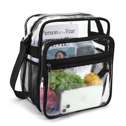 Heren Transparante PVC Crossbodytas Grote Capaciteit Messenger Bag Stadion Goedgekeurd Concert Reizen Waterdicht Voor Heren