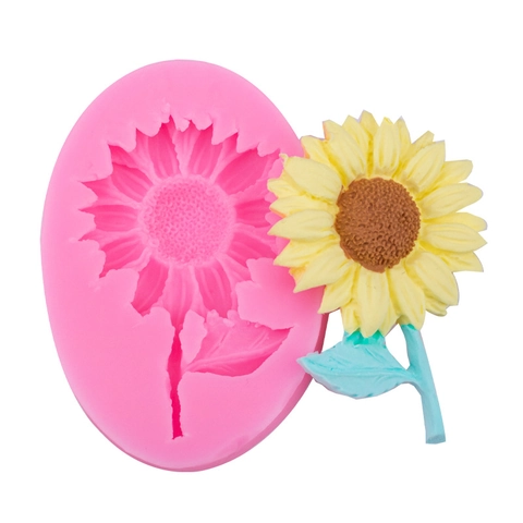 Sunflower With Leaf Silicone Mold Flower Pattern DIY Resin Clay Soap Making Tool Kitchen Bakeware Decorating Accessory