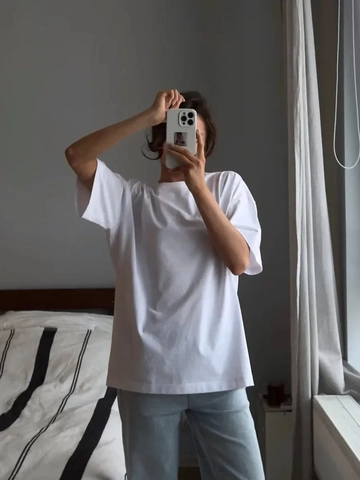 Women T-Shirt Vintage Washed Cotton Oversized Distressed Short Sleeve Casual Round Neck Solid Color Streetwear