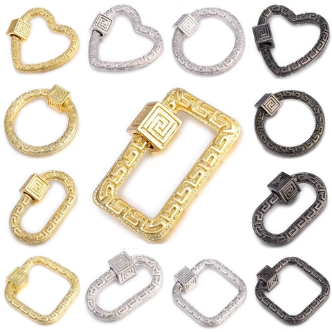 Dijes Con Patrón De Llave Griega Cobre Circón Accesorios Para Hacer Joyas DIY Vintage Elegante Mujeres Hombres