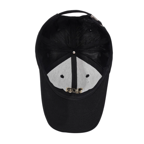 Baseball Cap Embroidered Ribbon Letter Design Adjustable Metal Buckle Curved Brim Sun Visor Hat For Men Women