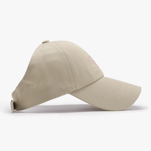 Damen Baumwolle Baseballkappe Mit Schleifenstickerei Pferdeschwanzloch Verstellbar Sommer Sonnenschutz Mode Outdoor Weiches Top