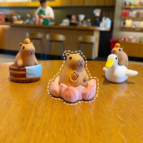 Süße Wasserschwein Harz Figur Miniatur Tier Statue Für Schreibtisch Auto Dekor Kreative Cartoon Neuheit Ornament