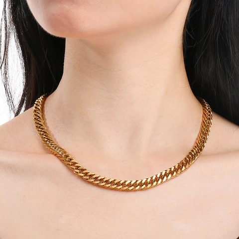 Minimalistische Curb Chain Ketting Roestvrij Staal Verstelbare Sieraden Voor Heren En Dames Dagelijks