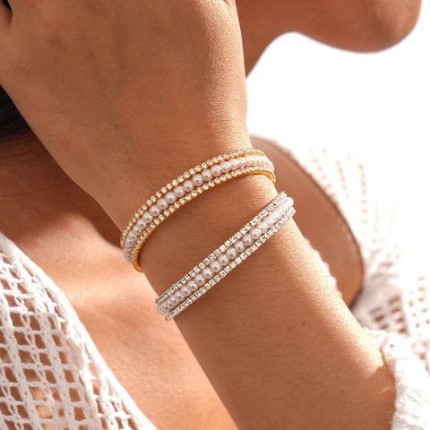 Mehrlagiges Wickelarmband Legierung Künstliche Perle Strass Spirale Manschette Elegant Vintage Schmuck Für Damen