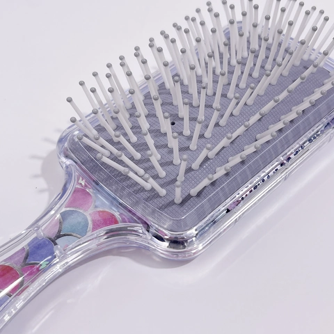 Transparent Glitter Air Cushion Hair Comb Cute Cartoon Sparkly Quicksand Detangling Massage Brush Aesthetic Accessory