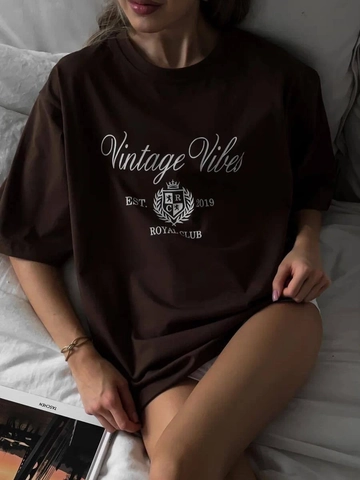 Γυναικείο T-Shirt 100 Βαμβάκι Vintage Γράμματα Εκτύπωση Κοντό Μανίκι Φαρδιά Γραμμή Στρογγυλή Λαιμόκοψη Streetwear