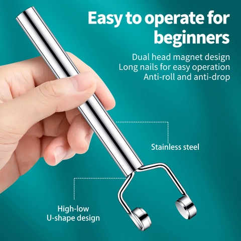 Cat Eye Nail Magnet Tool Strong Magnetic Double Headed Multifunctional Nail Art DIY Accessories Metal Cylindrical Handle