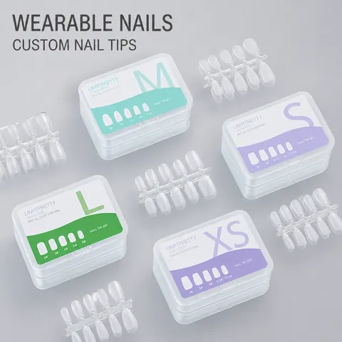 Press On Fake Nails Tips Ultra Thin Traceless Frosted Matte Coffin Almond Square Shapes Professional Manicure Extension