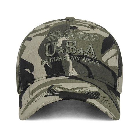 Men Cotton Baseball Cap Embroidered USA Stars Camouflage Outdoor Sports Adjustable Sun Protection Breathable Stylish Hat