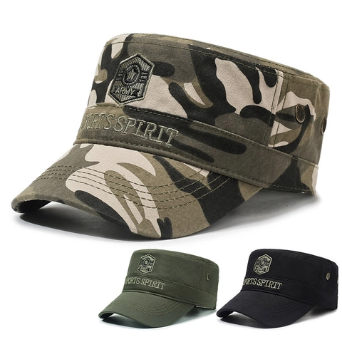 Heren Cadet Cap Katoen Canvas Militaire Stijl ARMY Patch Borduurwerk Verstelbaar Ademend Outdoor Casual Hoed
