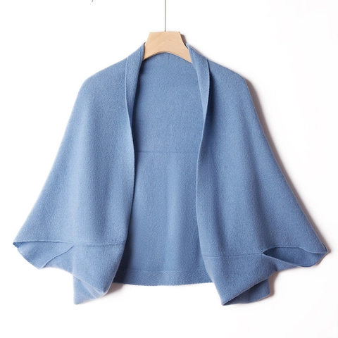 100 Prozent Wolle Gestrickter Schal Wickel Für Damen Winter Warm Weich Pashmina Einfarbig Eleganter Vorne Offener Cardigan Cape