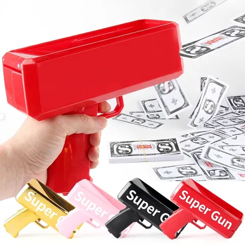 Electric Money Gun Handheld Cash Cannon Prop Bill Shooter For Wedding Party Club Atmosphere Maker Plastic Toy