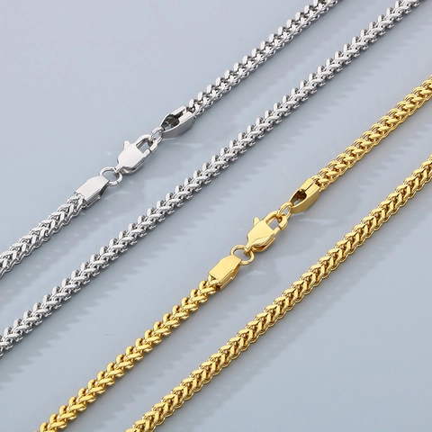 Collana In Acciaio Inossidabile Catena Di Chiglia Lucidato Grano Franco Maglia Unisex Gioielli Moda Minimalista Accessorio