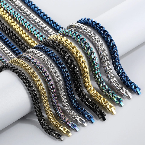 Heren Ketting Roestvrij Staal Titanium Cubaanse Schakel Franco Hip Hop Gepolijst Sieraden Voor Mannen