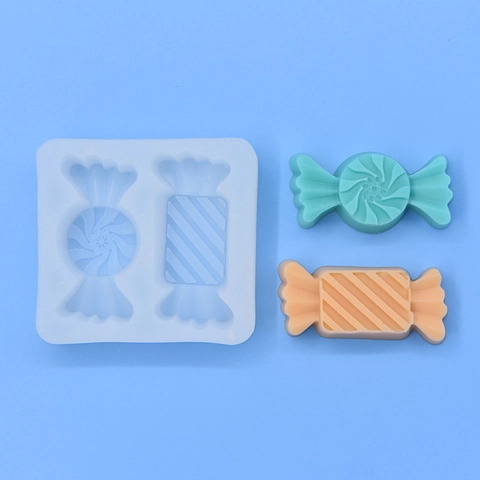 Candy Shape Silicone Mold DIY Baking Cake Chocolate Fondant Craft Tool Translucent White Durable Flexible
