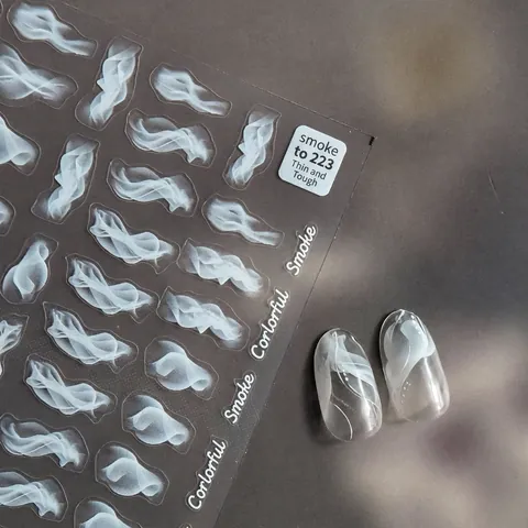 Patrón De Humo Ultrafino Flexible Autoadhesivo Pegatinas Para Uñas Decoración De Manicura DIY Estilo Ondulado Elegante Mujeres
