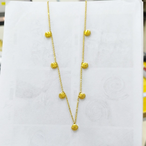 Collana Con Ciondoli A Conchiglia Geometrica Barocca Placcata Oro 18K Acciaio Al Titanio Catena O Catena Da Clavicola Per Donna