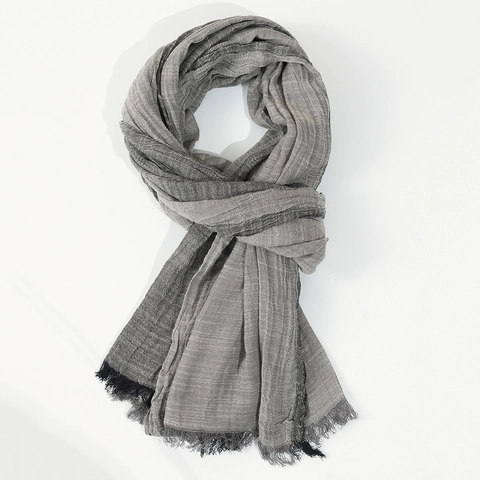 Écharpe Pour Hommes Viscose Léger Froissé Franges Long Style Business Décontracté Chaud Color Block