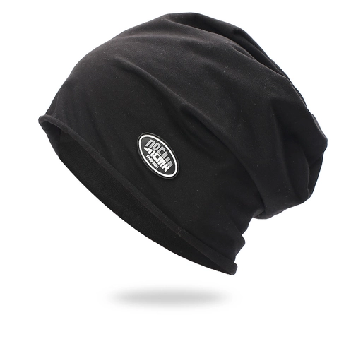 Slouchy Beanie Strickmütze Baumwollmischung Warm Winddicht Winter Weiche Kappe Mode Patch Unisex Hip Hop Stil