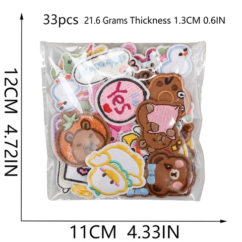 Cute Cartoon Embroidery Patches Iron On Appliques For Clothing Bag Decoration Kawaii Animal Bear Duck Fabric Repairing