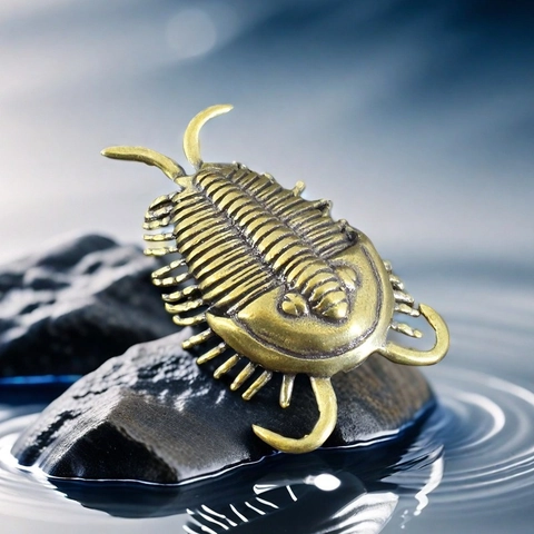 Vintage Brass Trilobite And Starfish Miniature Figurines Retro Distressed Ancient Insect Sea Animal Desktop Tea Pet Home Decor