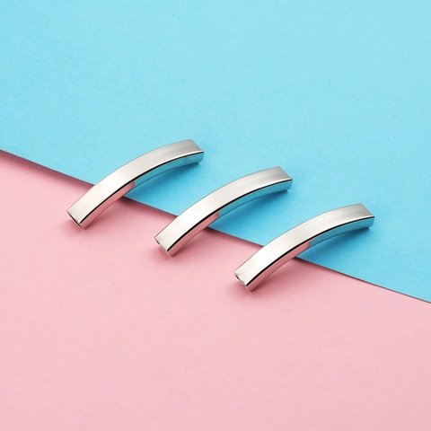 Perle A Tubo Quadrato Cavo Curvo Acciaio Inossidabile 304 Lucidato A Specchio Minimalista Componenti Per Creazione Gioielli