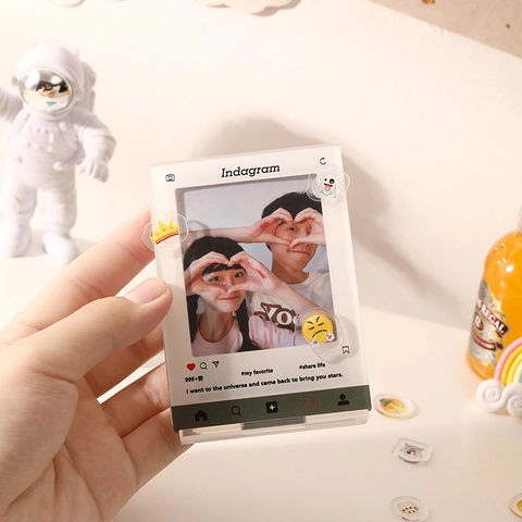 Acrylic Desktop Picture Frame Social Media Style Display Stand For Photo Cards Transparent DIY Desktop Decor