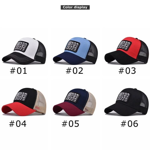 Trucker Hat Mesh Baseball Cap Fish American Flag Embroidery Breathable Adjustable Outdoor Fishing Sport Casual