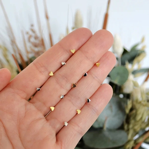 Minimalist Heart Stud Earrings With 925 Sterling Silver Earring Post Elegant Copper Gold Silver Heart Earrings For Women Jewelry Gift