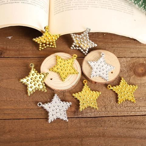 Christmas Tree Top Star Five-Pointed Star Gold Silver Plastic Electroplated Star Ornament For Holiday Tree Wreath Decoration