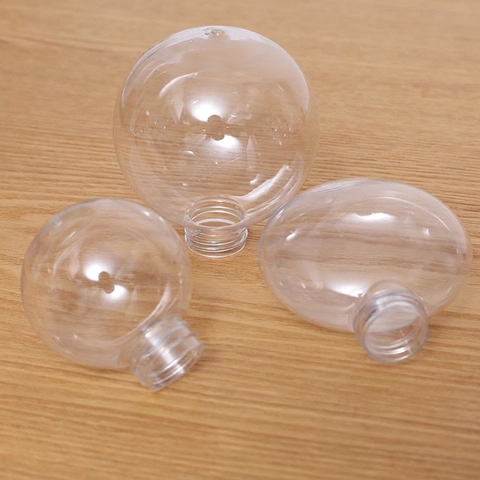 Clear Christmas Balls Ornaments Fillable PET Plastic Hollow Seamless Holiday Xmas Tree Window Hanging Decoration