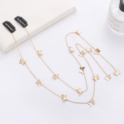 Vlinder Kwastje Haarketting Metaal Lange Vlechtaccessoire Met Dubbele Clips Voor Dames Meisjes Elegant Stijlvol