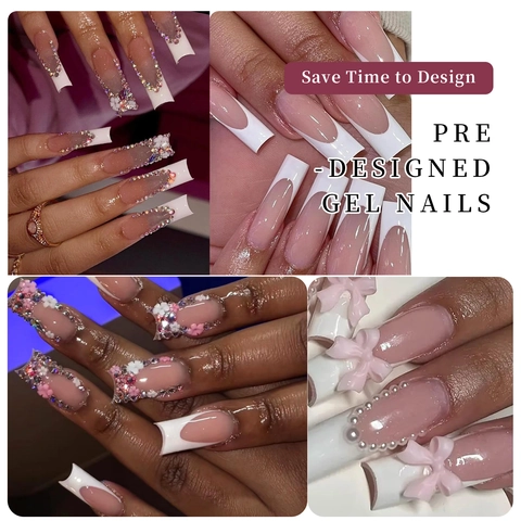 Faux Ongles French Press On Courts Amande Embouts Sans Couture Résine Amovibles Élégants Nude Pour Femmes