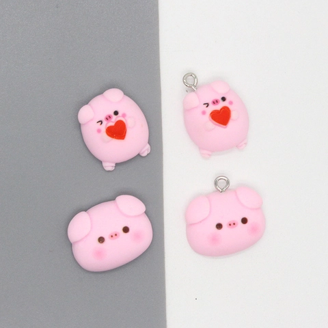 Simpatici Ciondoli A Forma Di Maiale In Resina Rosa Ciondoli Animali Con Cuore Per Creazione Di Gioielli Fai Da Te Accessori Per Portachiavi Orecchini