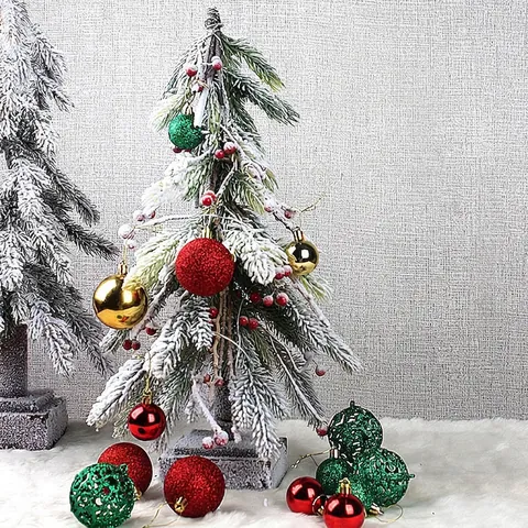 Boules De Noël Plastique Incassable Brillant Mat Scintillant Ajouré Décoration De Sapin De Noël Fête