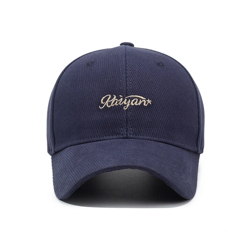 Vintage Corduroy Baseball Cap Adjustable Cotton Striped Fabric Letter Embroidery Casual Sunshade Hat For Men Women