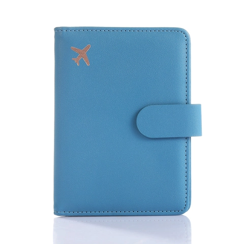 RFID Passport Holder PU Leather Travel Wallet With SIM Card Slots ID Window Plane Logo For Men And Women