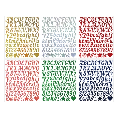 Glitzer Alphabet Buchstaben Und Zahlen Aufkleber Wasserfeste Vinyl Schimmer Decals Für Scrapbooking DIY Basteln