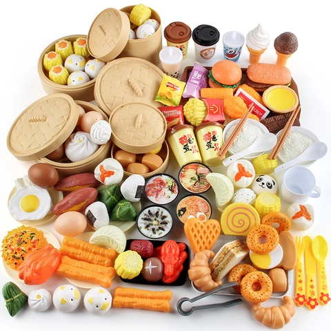 Kinderen Simulatie Voedsel Speelgoed Set Plastic Realistische Chinese Westerse Keuken Rollenspel Educatief Cadeau