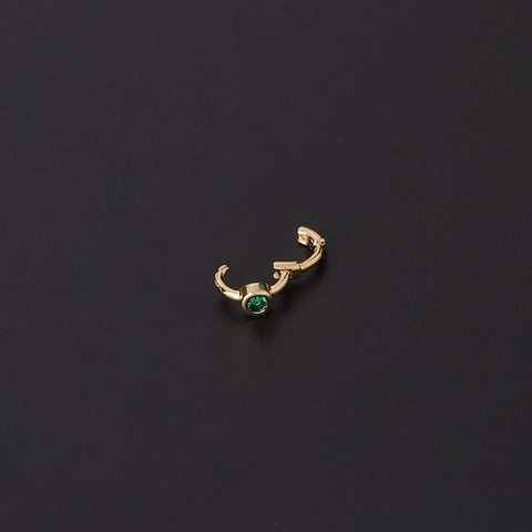 Mini Colorful Zircon Cartilage Earring Hoop Tiny Copper Hinged Piercing Jewelry For Women Simple Elegant Minimalist Style