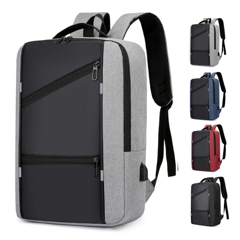 Zaino Business Per Laptop Tessuto Oxford Resistente All Acqua Porta Di Ricarica USB Grande Capacità Borsa Da Viaggio Uomini