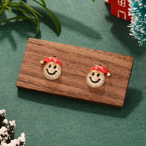 Weihnachts Ohrringe Legierung Zirkon Mit 925 Sterling Silber Ohrstecker Festliches Smiley Gesicht Glocke Erdbeere Fledermaus