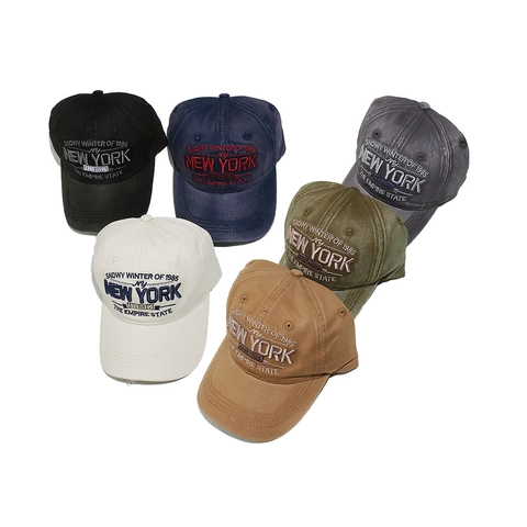 Berretto Da Baseball Ricamato New York Cotone Lavato Vintage Regolabile Dad Hat Per Uomini Donne Cappello Da Sole