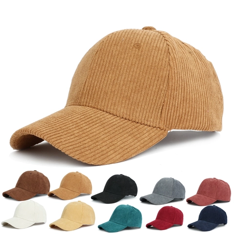Corduroy Baseball Cap Einfarbig Verstellbar Retro Warm Winter Outdoor Sport Snapback Hut Für Herren Damen