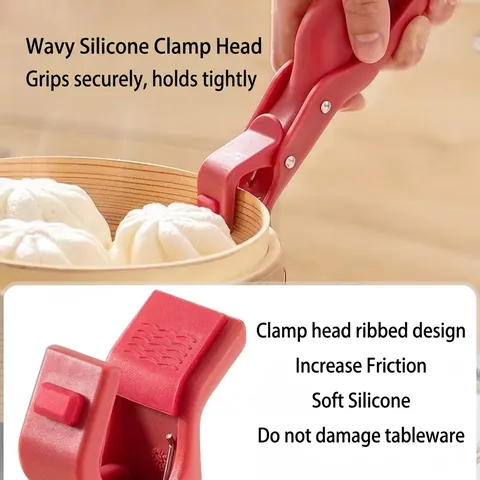 Anti-Scalding Gripper Clip Multi-Function Kitchen Non-Slip Heat Resistant Plate Holder Tong For Steamer Oven Hot Dish Lifter