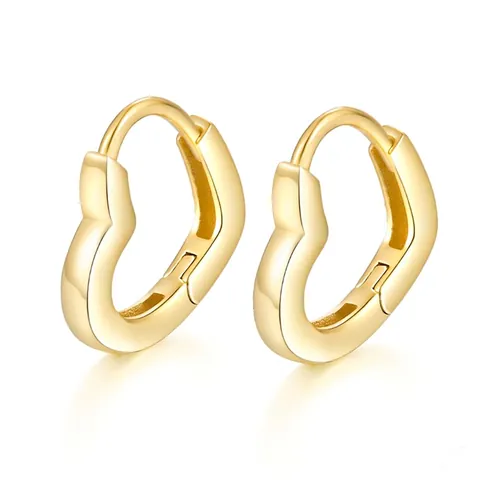 Heart Hoop Earrings 925 Sterling Silver Small Huggie Dainty Minimalist Geometric Polished Jewelry For Women Simple Elegant